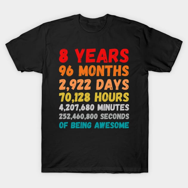 8th Birthday 8 year old eight years T-Shirt by Life of an Accountant